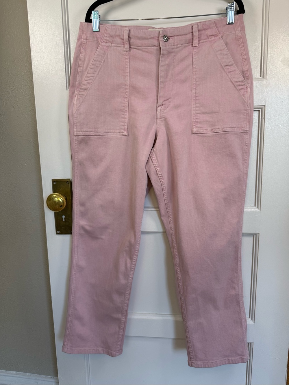 Boden High-Rise Straight Leg Pink Utility Pants